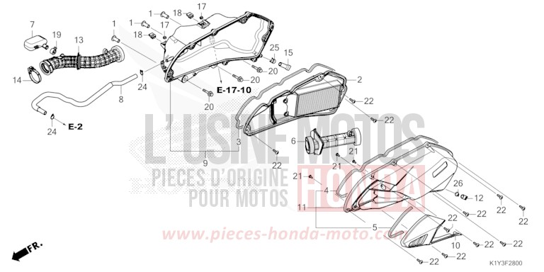 AIR CLEANER for PCX 125 CANDY LUSTER RED (R368) from 2021